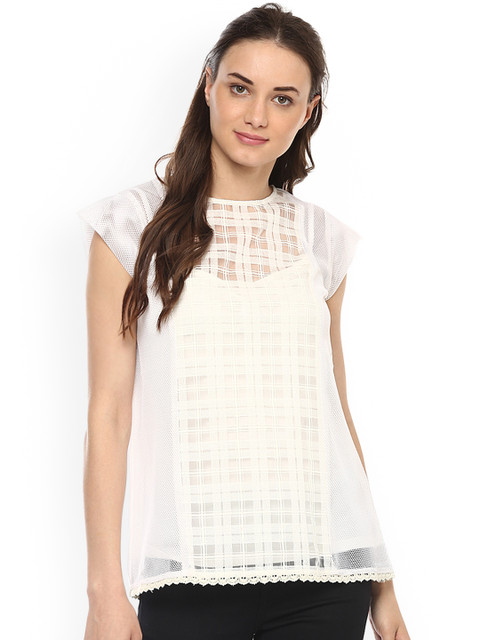 

Soie Women Off-White Solid Top