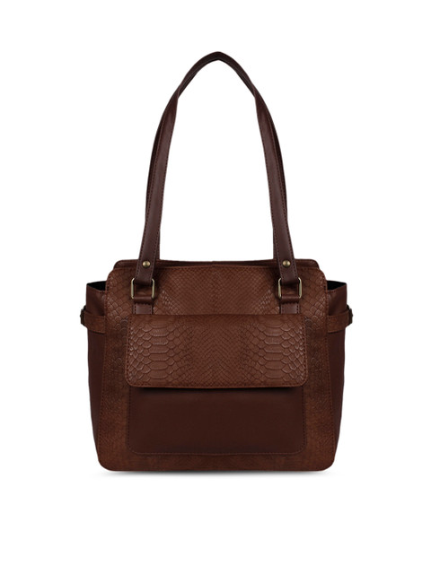 

Berrypeckers Brown Textured Handheld Bag