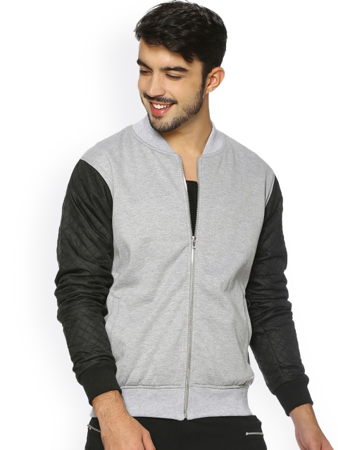 

Campus Sutra Men Grey Solid Quilted Jacket