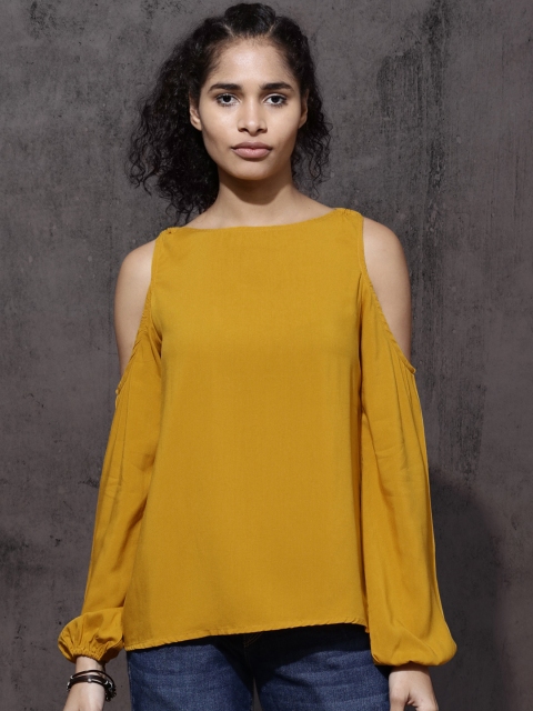 

Roadster Women Mustard Yellow Solid Top