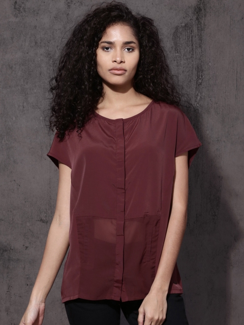 

Roadster Women Maroon Solid Top