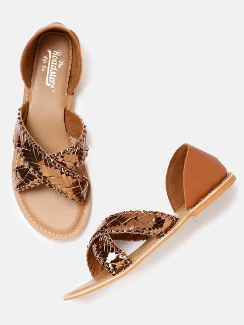 

Roadster Women Copper-Toned Solid Open Toe Flats