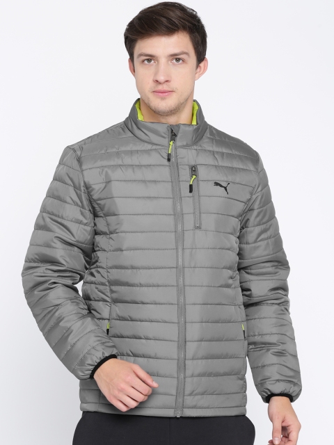 

Puma Men Grey Solid Puffer Quilted Jacket