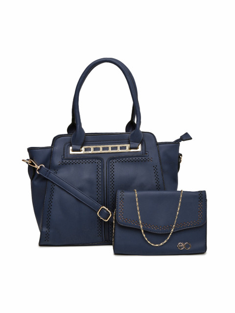 

E2O Blue Solid Shoulder Bag with Pouch