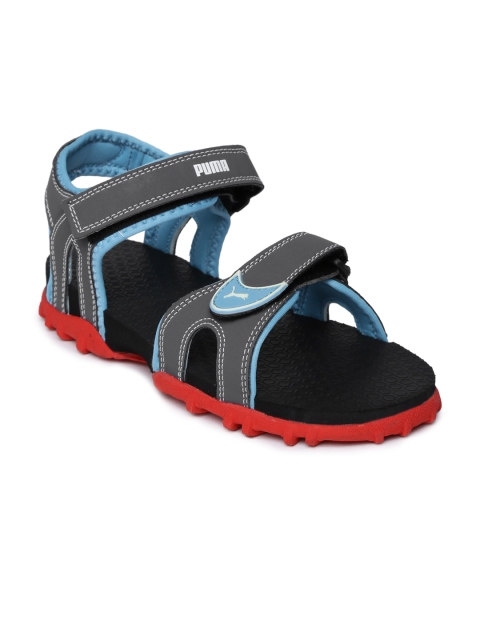 Puma Unisex Grey & Blue Track Jr Sports Sandals available at myntra for Rs.974