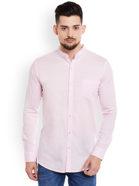 

DENNISON Men Pink Comfort Slim Fit Solid Casual Shirt