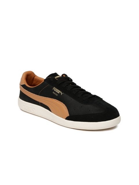 

Puma Unisex Black Madrid Tanned Perforated Leather Sneakers