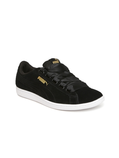 

Puma Women Black Vikky Ribbon Suede Sneakers