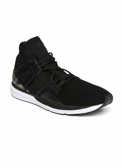

Puma Unisex Black Solid Mesh Mid-Top B.O.G LimitlessHi WaffleKnit Sneakers