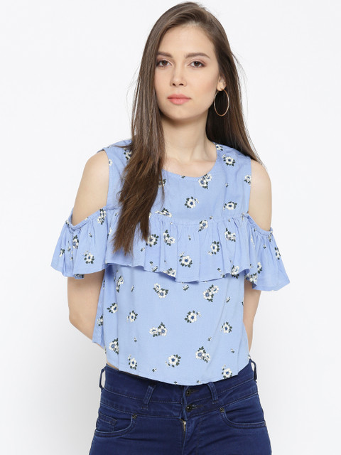 

Pepe Jeans Women Blue Printed Top