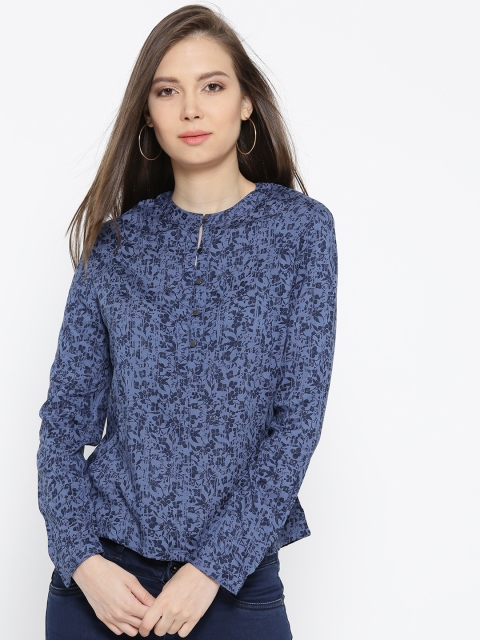 

Pepe Jeans Women Blue Printed Top