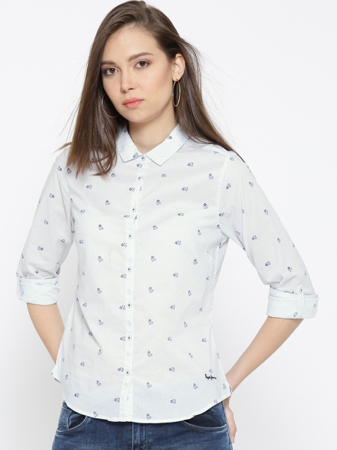 

Pepe Jeans Women White Regular Fit Printed Casual Shirt