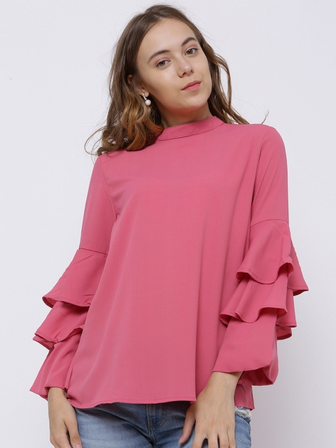

Tokyo Talkies Women Pink Solid Top