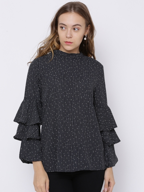 

Tokyo Talkies Women Black Striped Top
