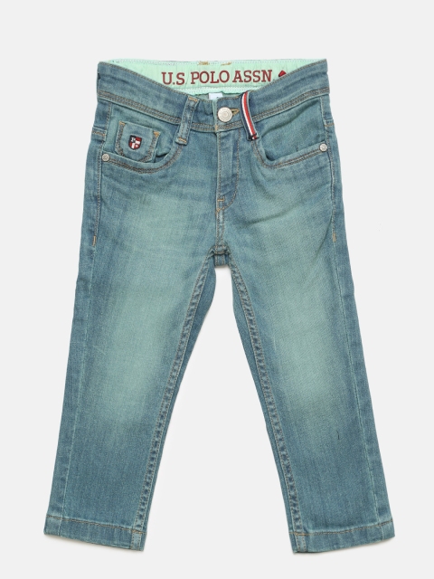 

U.S. Polo Assn. Kids Boys Blue Regular Fit Mid-Rise Clean Look Jeans
