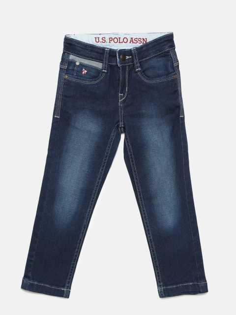 

U.S. Polo Assn. Kids Boys Blue Regular Fit Mid-Rise Clean Look Jeans