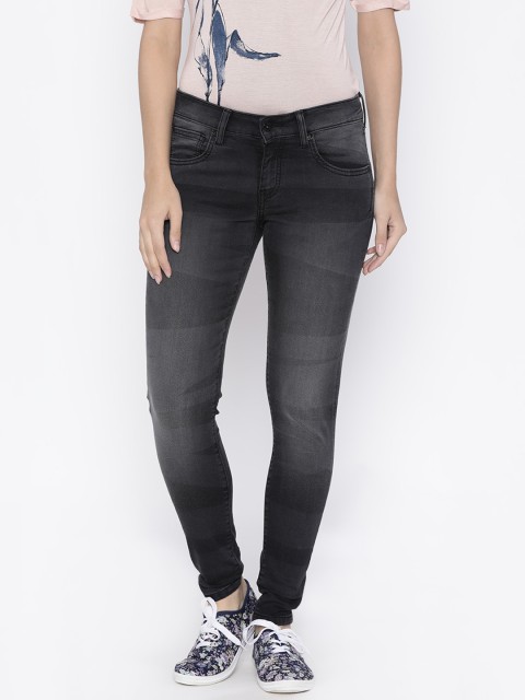 

Pepe Jeans Women Black Lola Regular Fit Mid-Rise Clean Look Stretchable Jeans