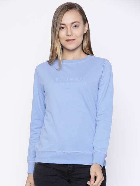 

Pepe Jeans Women Blue Solid Sweatshirt