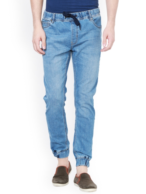 

People Men Blue Slim Fit Mid-Rise Mildly Distressed Jeans