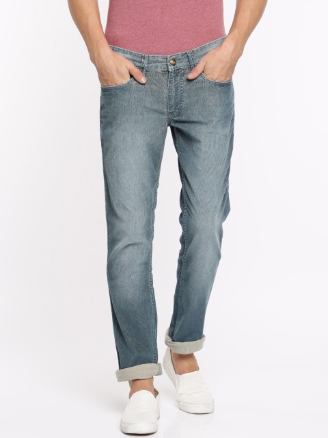 

People Men Blue Slim Fit Mid-Rise Clean Look Stretchable Jeans