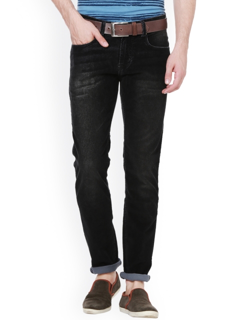 

People Men Black Slim Fit Mid-Rise Jeans