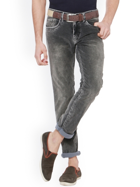 

People Men Grey Slim Fit Mid-Rise Jeans