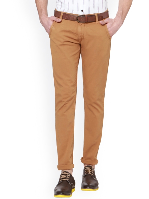 

People Men Khaki Slim Fit Solid Chinos