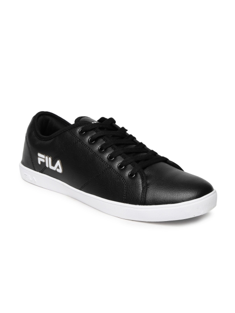 

FILA Men Black Solid Mid-Top Sneakers