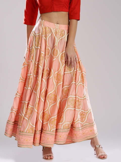 

W Pink Printed Maxi Skirt