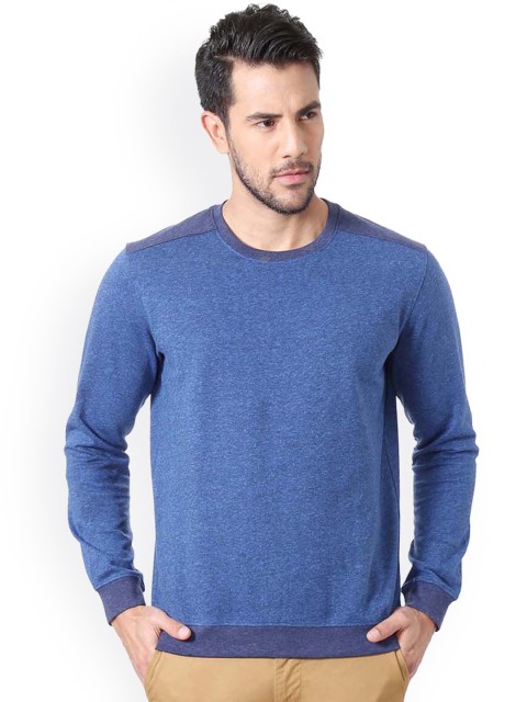 

Peter England Casuals Men Blue Solid Sweatshirt