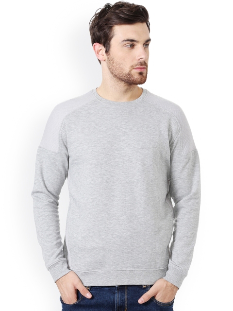 

Peter England Casuals Men Grey Solid Sweatshirt