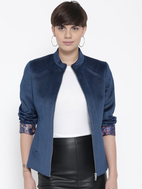 

Fort Collins Women Blue Self Design Tailored Jacket