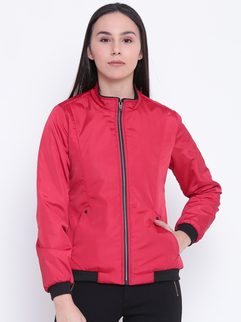 

Fort Collins Women Red Solid Bomber Jacket