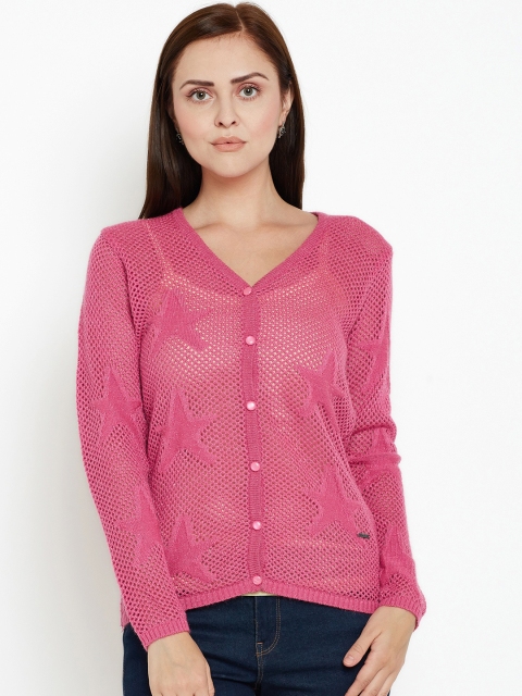 

Duke Women Pink Open Knit Cardigan