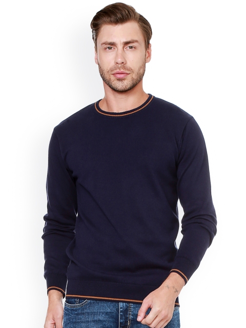 

People Men Navy Blue Solid Cardigan