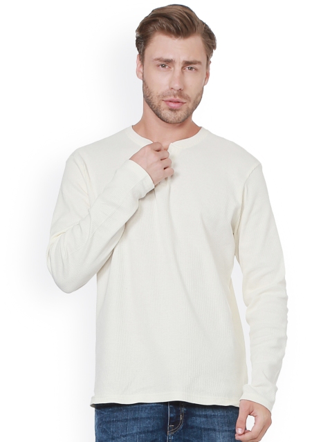 

People Men Off-White Solid Pullover