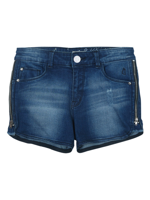 

Gini and Jony Girls Blue Solid Regular Fit Denim Shorts