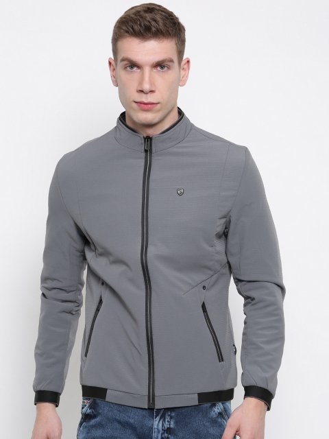 

Fort Collins Men Grey Solid Tailored Jacket