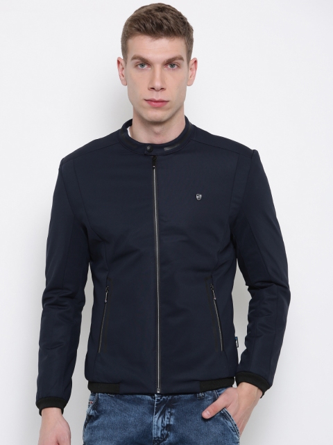 

Fort Collins Men Navy Blue Solid Tailored Jacket