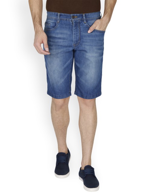 

t-base Men Blue Solid Regular Fit Denim Shorts