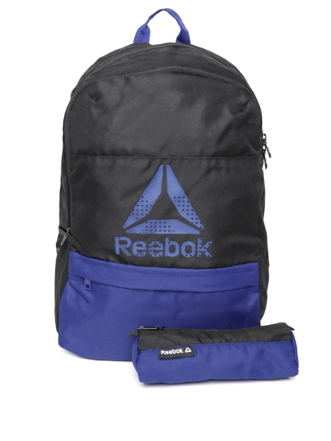 

Reebok Kids Black & Blue PENCL Case Brand Logo Backpack
