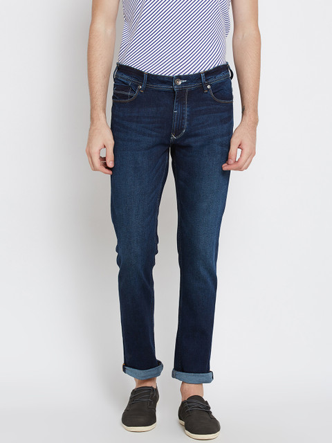 

United Colors of Benetton Men Navy Skinny Fit Mid-Rise Clean Look Stretchable Jeans, Navy blue