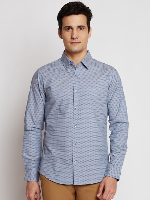 

United Colors of Benetton Men Blue Slim Fit Printed Casual Shirt