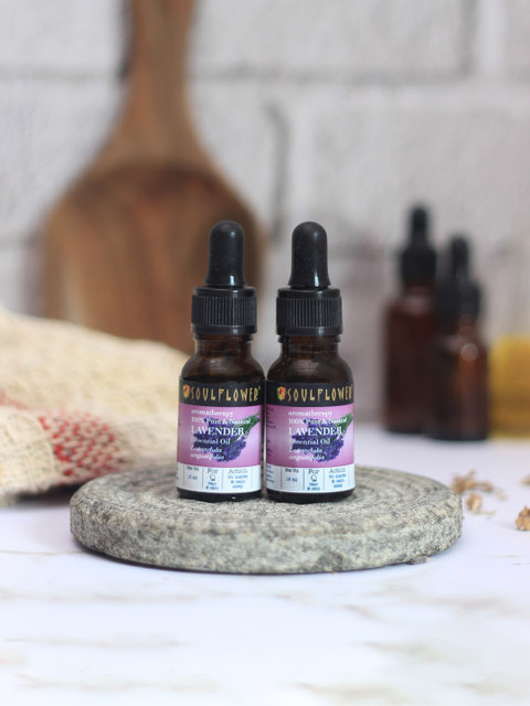 

Soulflower Sustainable Set of 2 Lavender Essential Oils 15 ml, Purple