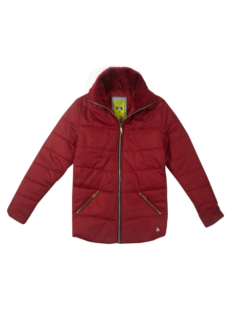 

Gini and Jony Girls Maroon Solid Padded Jacket