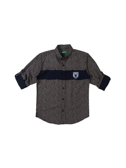

Palm Tree Boys Navy Blue Regular Fit Printed Casual Shirt