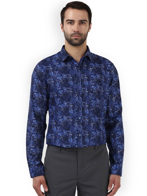 

Park Avenue Men Navy Blue Smart Slim Fit Printed Formal Shirt