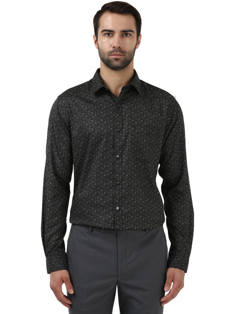 

Park Avenue Men Black Smart Slim Fit Printed Formal Shirt