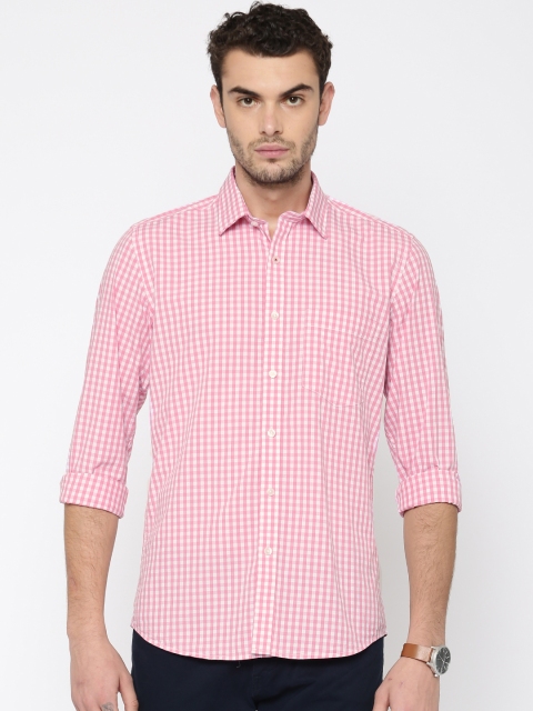 

University of Oxford by People Men Pink & White Regular Fit Checked Casual Shirt
