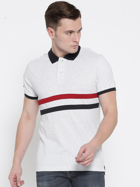 

University of Oxford by People Men Off-White Striped Polo Collar T-shirt